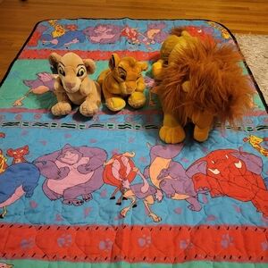 Lion King Plush Toy Set - Simba, Nala, and Adult Simba And Lion King Blanket
